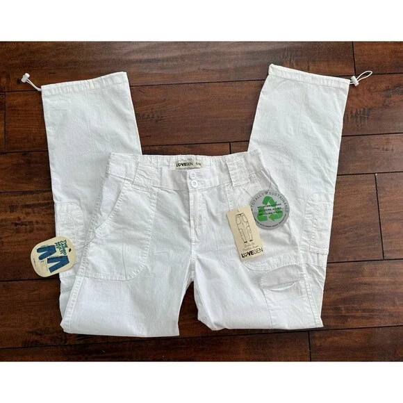 Generation Love Women’s White Double Button Parachute Pants Size 5/28‎ NEW